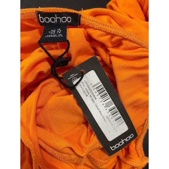 Orange Tiered Maxi Dress Size 14 Boho Western Cottage Y2K Flowing Feminine Gown - Picture 7 of 7